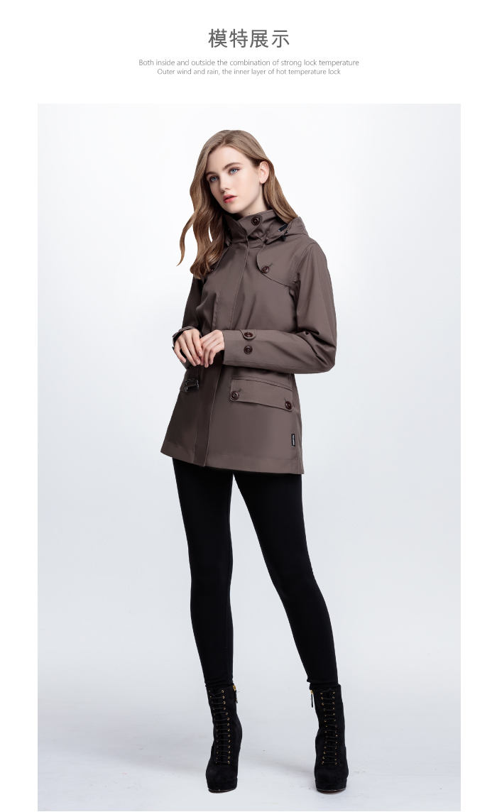 模特展示Both inside and outside the combination of strong lock temperatureOuter wind and rain, the inner layer of hot temperature lock